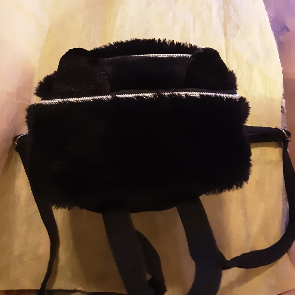 Target Girl's Black Kitty Backpack 8" X 8" - Picture 8 of 11